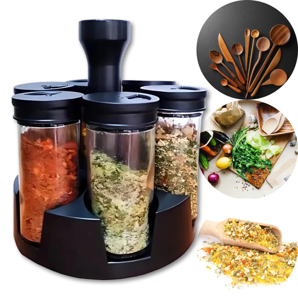 Porta tempero giratório