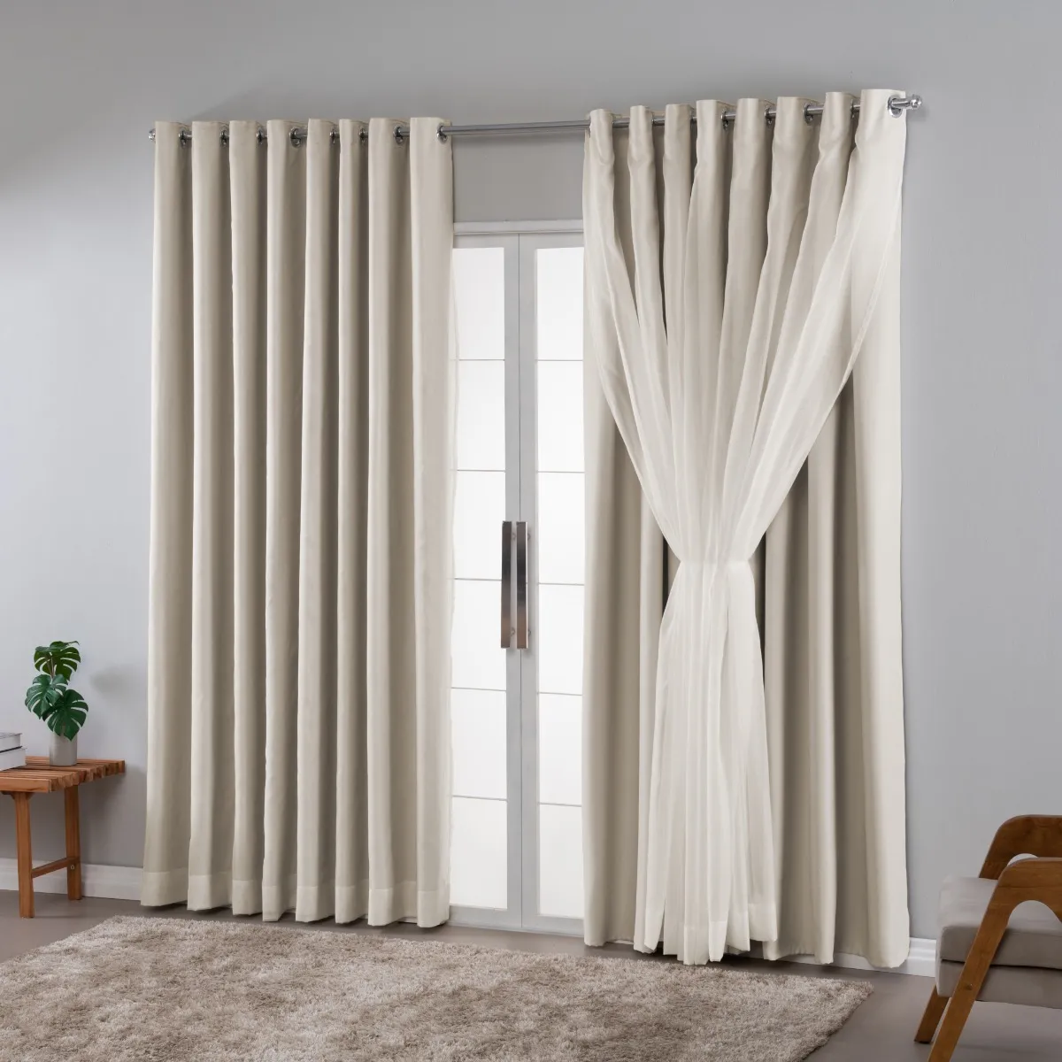 Cortinas sala de estar e quarto